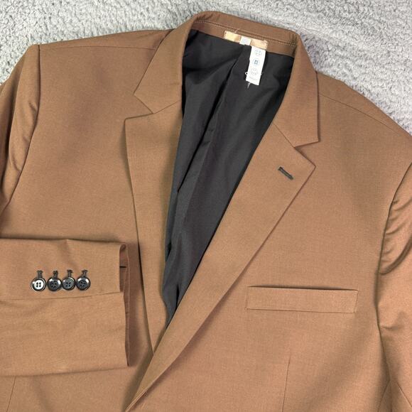 State & Liberty Sport Coat Blazer Mens 46S Brown Jacket Athletic Fit Stretch
